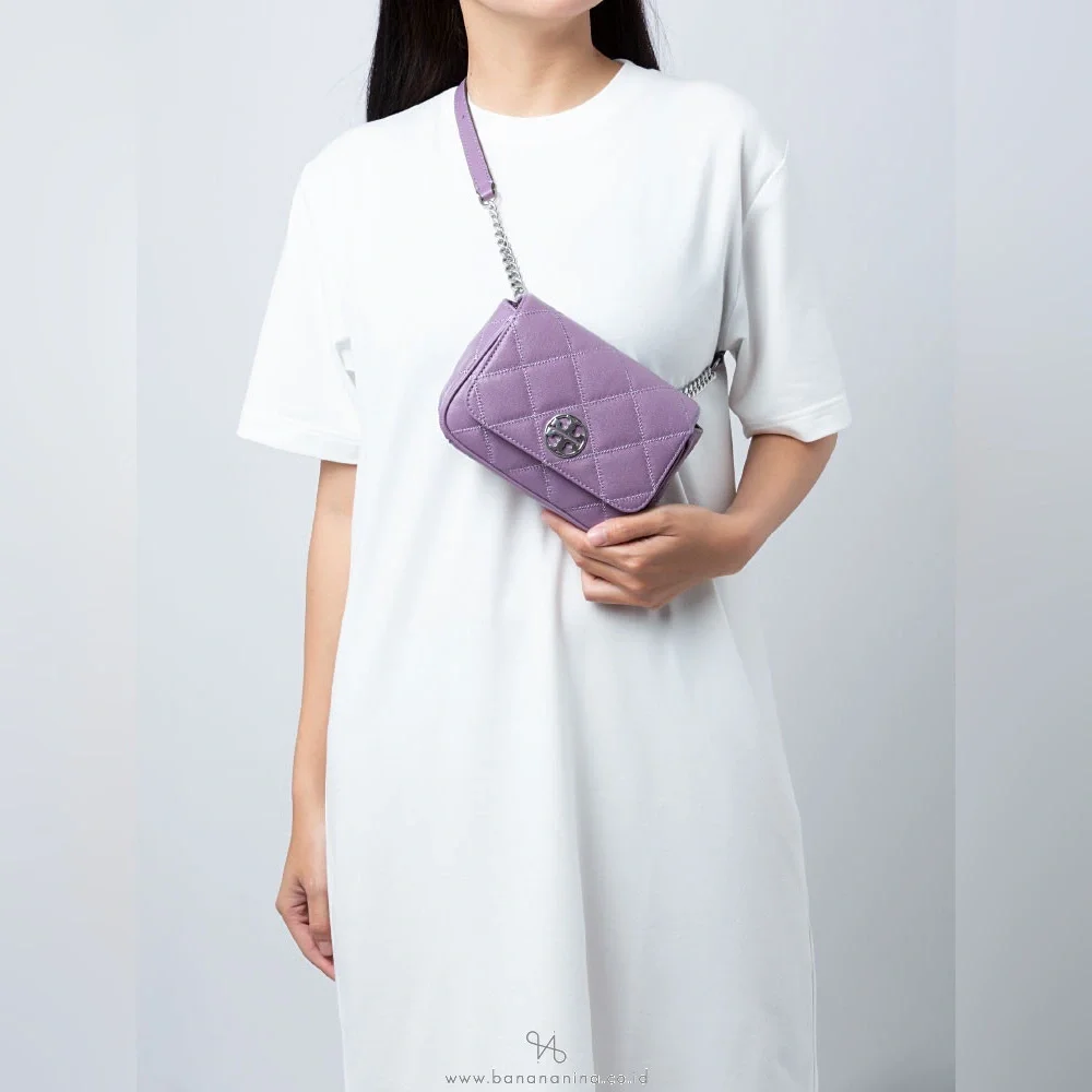 TORY BURCH lavender quilted leather Willa Belt Bag